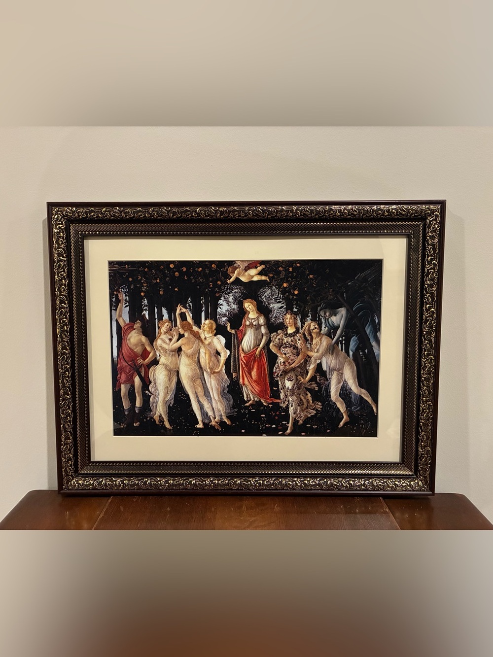 Botticelli Primavera Ornate 21x16 Framed Print Three Graces Italian Wall Art